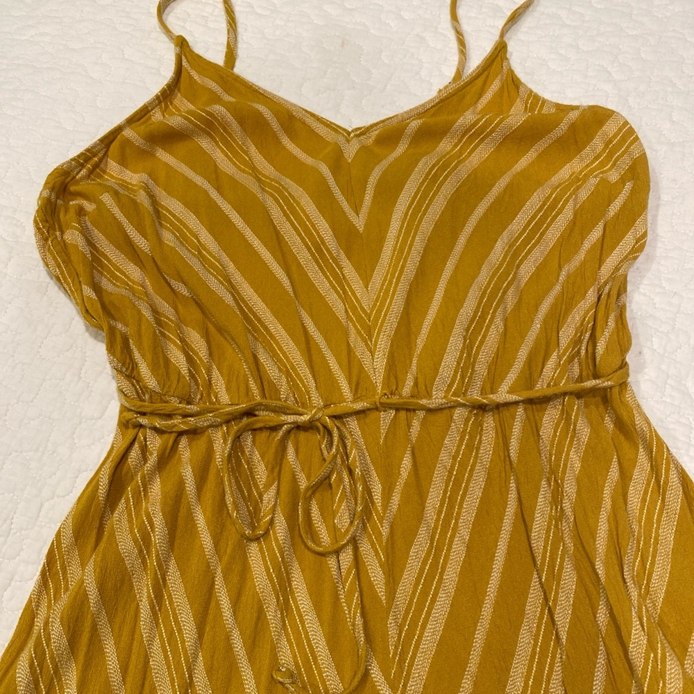 Xhilaration Mustard and Cream Striped Dress